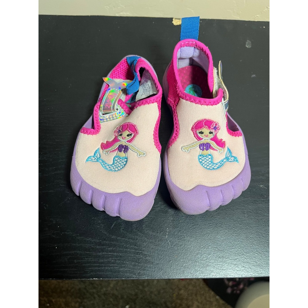 Newtiz Kids Girls Mermaid Water Shoes Aqua Socks Pink Purple Size Little Kid 5/6